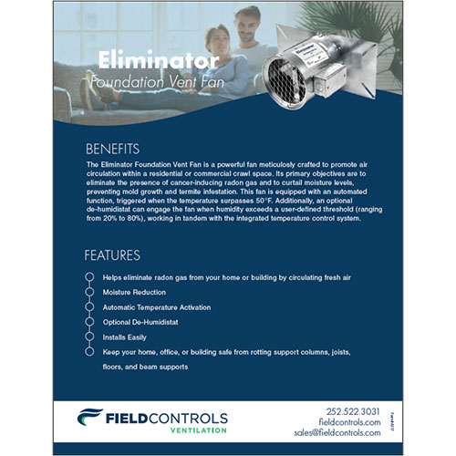 Eliminator Foundation Vent Fan