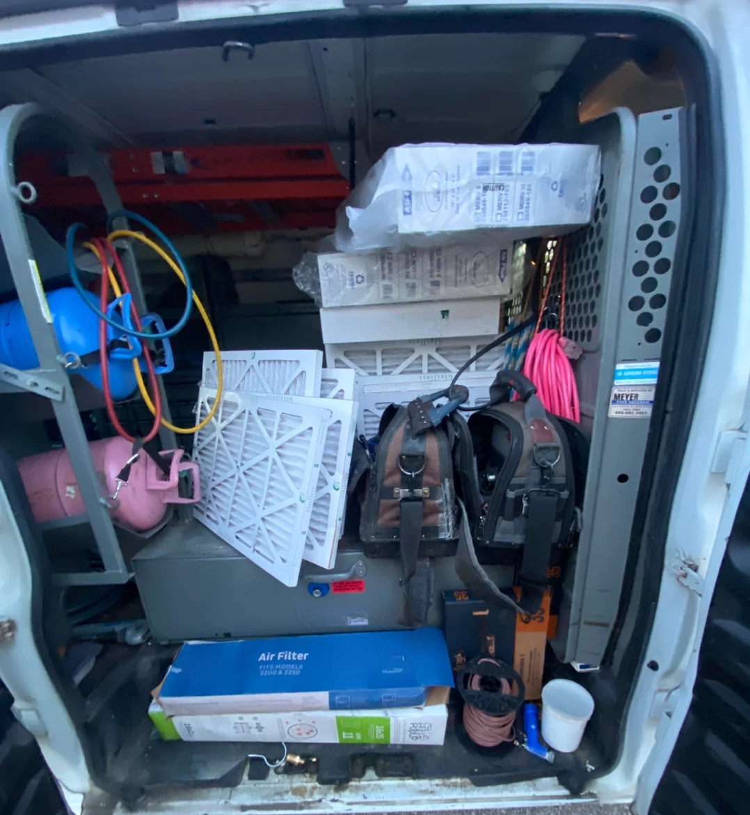 Contractor Van with HVAC Filters